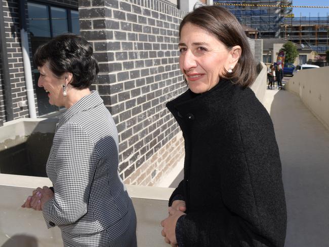 NSW Premier Gladys Berejiklian and NSW Minister for Social Housing Pru Goward. (AAP Image/Simon Bullard)