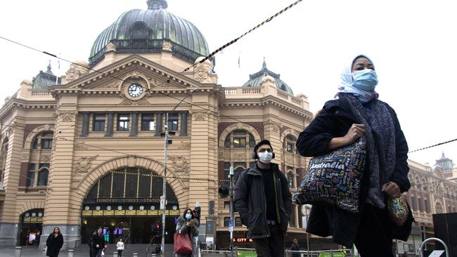 Melbourne CBD during stage 3 Covid restrictions. Picture: NCA NewsWire / David Geraghty