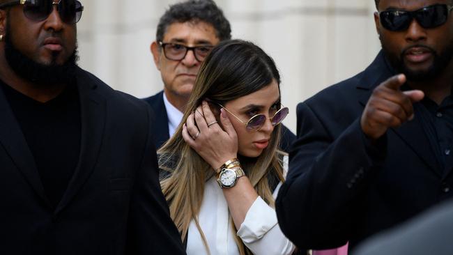 Emma Coronel Aispuro walks out of Brooklyn Federal Court in 2019. Picture: AFP