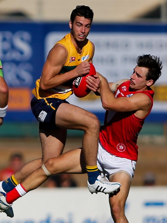 Former Woodville-West Torrens player Rhys Woods has starred for SMOSH West Lakes in the opening rounds. Picture: Matt Turner.