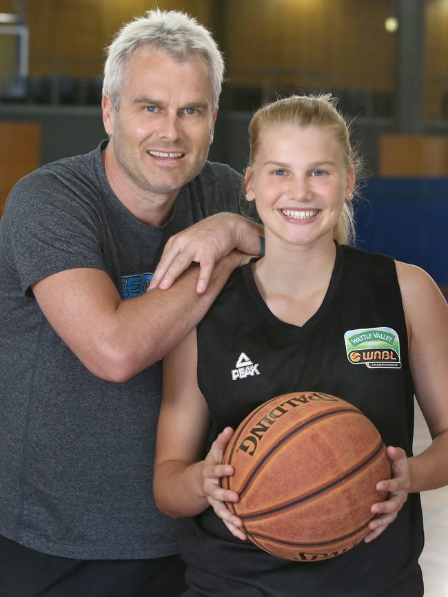 Shane Heal's daughter Shyla was playing WNBL for the South East Queensland Stars despite only being 15 years of age. Picture: Patria Jannides