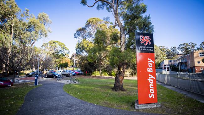 University of Tasmania building and signage, Sandy Bay Campus. Picture: Richard Jupe File