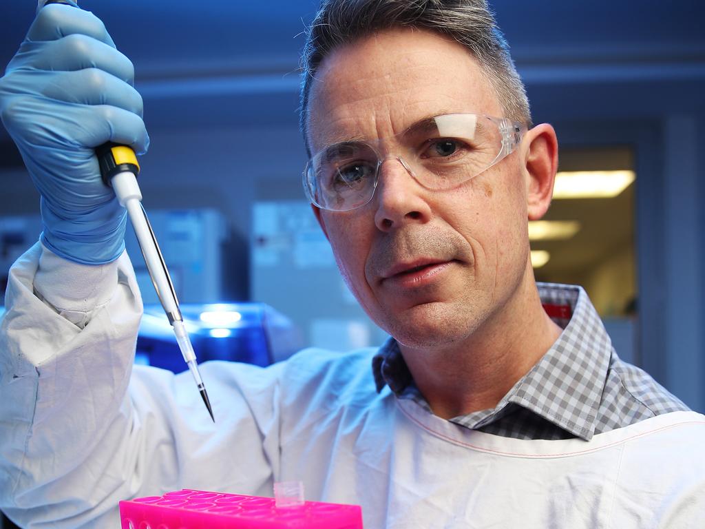 Associate Professor Nathan Bartlett from Hunter Medical Research Institute is developing a nasal spray that stops the virus that causes COVID19 and will also prevent the common cold and influenza. It begins human trials at the end of 2020. Picture: David Swift