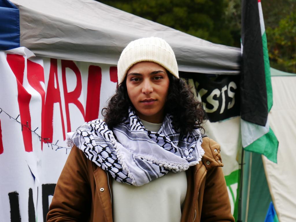 Student organiser Dana Alshaer says she grew up surrounded by conflict. Picture: NCA NewsWire / Blair Jackson