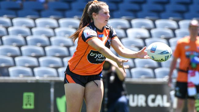 Clever organiser: Ashanti Pennell in action for Wests Tigers. Picture: Shot Of Guac Photography