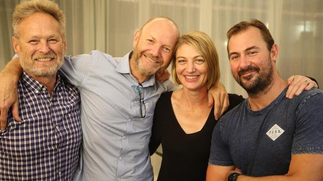 Charges downgraded: The 60 Minutes crew (from left) David Ballment, Stephen Rice, Tara Brown and Ben Williamson. <i>Picture: Supplied</i>