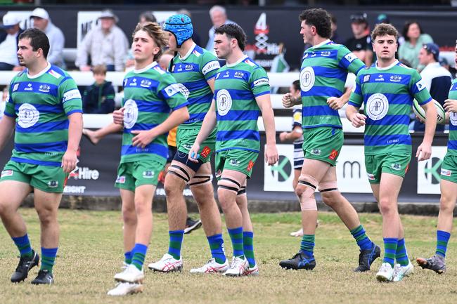 Spencer Alcock (second from the left) and teammates waltz into battle during the 2024 season. Picture, John Gass