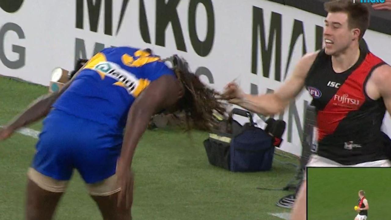 Afl Finals 2019 Nic Naitanui Zach Merrett Scuffle Fan Throws Drink On 