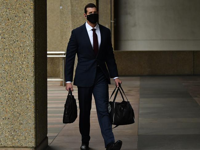 Ben Roberts-Smith at the Supreme Court in Sydney where Covid restrictions are in place. Picture: NCA NewsWire/Joel Carrett