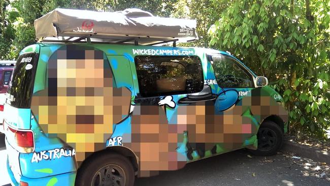 This Wicked camper, parked at Millaa Millaa Falls was painted with a plethora of male genitalia reverencing different countries according to characteristics and size. The van was so offensive we can't legally show the full picture.