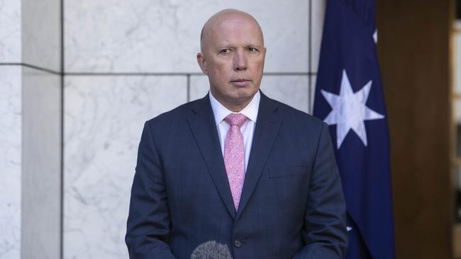 Peter Dutton has revealed he is now ready to go on the attack in court to ‘sue’ anyone who defames him on Twitter. Picture: NCA NewsWire /Gary Ramage