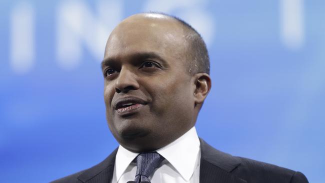 Ford Executive Vice President Raj Nair addresses the North American International Auto show in Detroit earlier this year. Picture: AP.