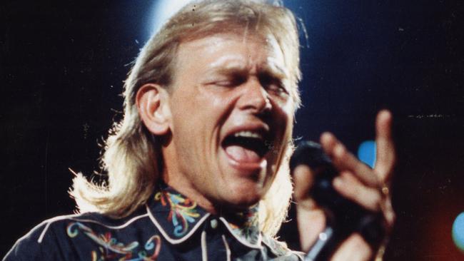 Singer John Farnham performing in 1991. His voice continues to resonate with Australian crowds.