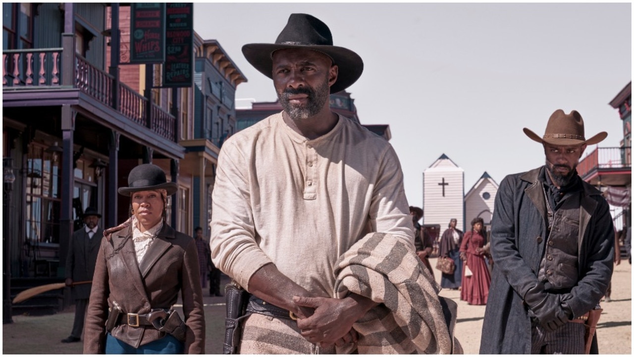 Idris Elba leads a starry ensemble cast in The Harder They Fall. Picture: Netflix