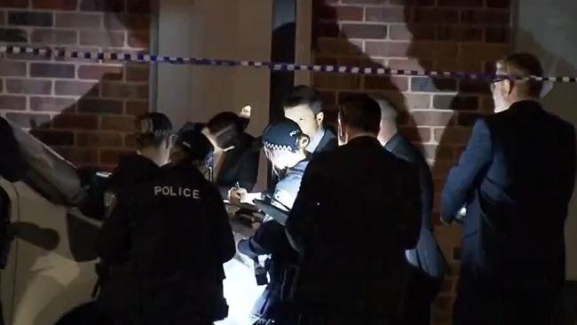 Police at the Tea Tree Gully home after the stabbing. Picture: 7NEWS