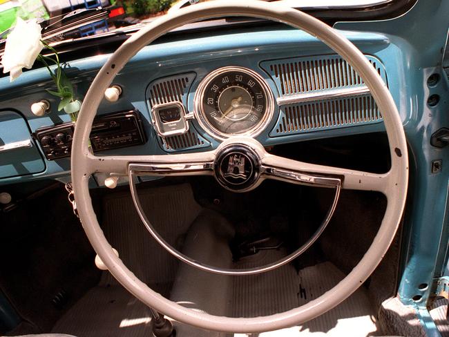 The car’s interior is in classic condition.