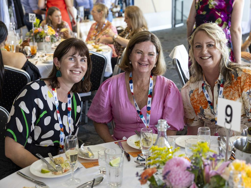 <p>Jo Stanes, Suzanne Gill and Anne Stanes at the Northern Territory Cattlemen's Association Ladies lunch in Darwin Turf Club. Picture: Pema Tamang Pakhrin</p>