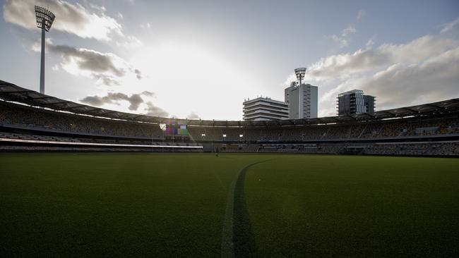 The Gabba groundstaff are hoping for some clear skies in the next week. Picture: Michael Klein