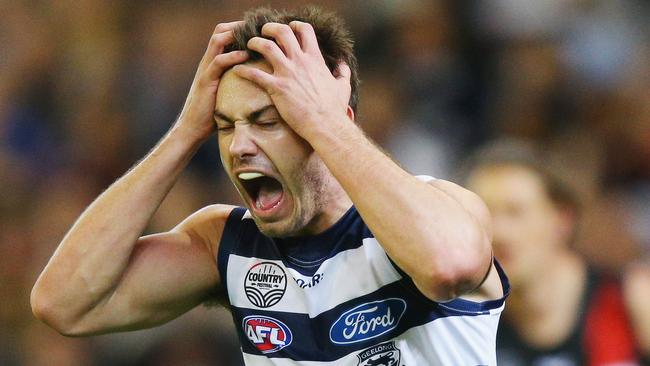 Daniel Menzel screams after missing a shot at goal. Picture: Getty Images