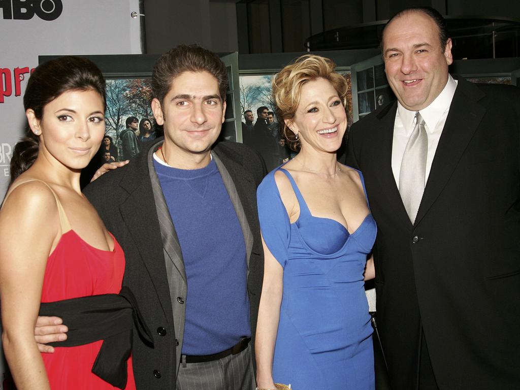 Sigler with the Sopranos co-stars Michael Imperioli, Edie Falco and James Gandolfini. Picture: Evan Agostini/Getty Images