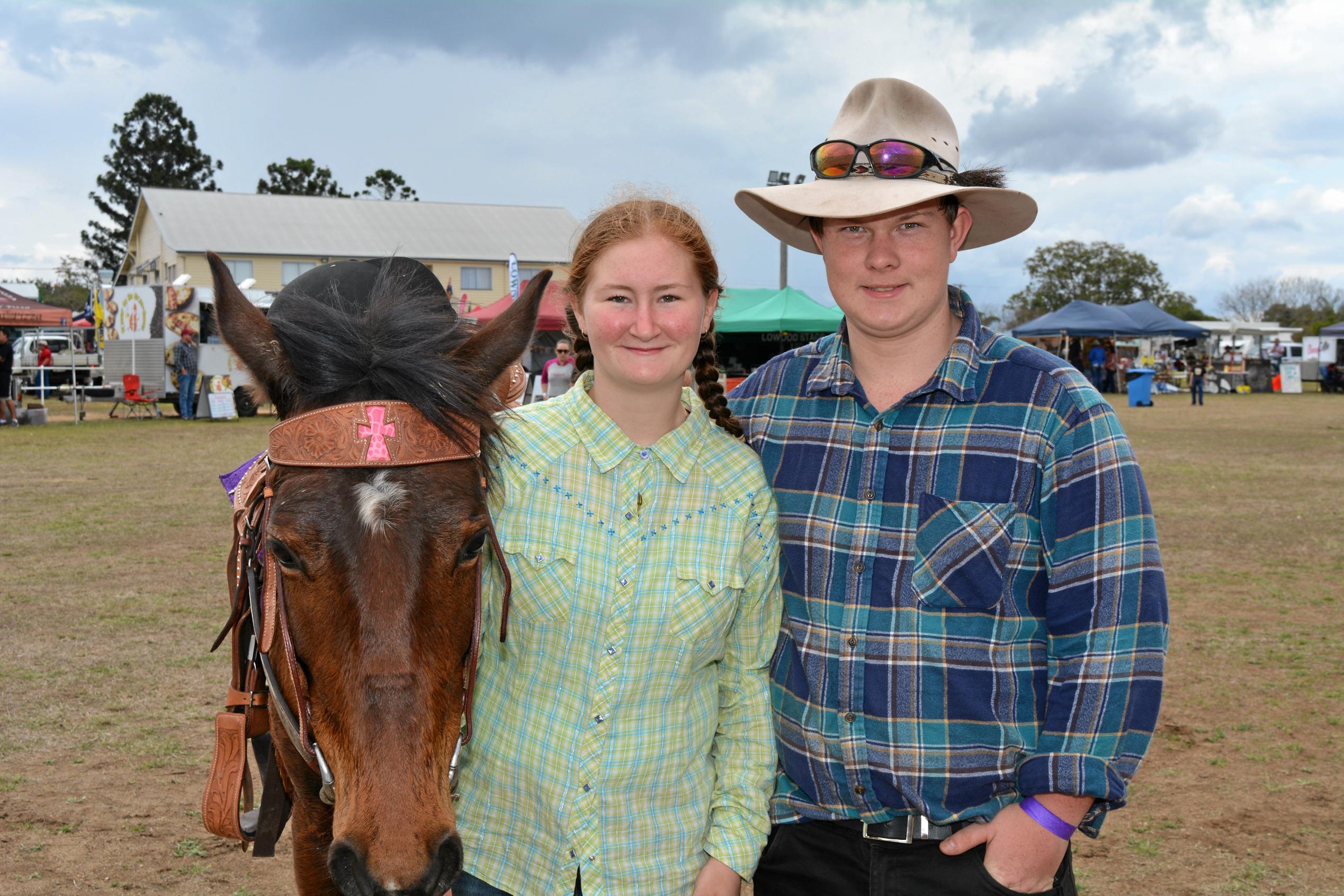 Lowood rodeo, Madison Cowen and Konrad Winkler. Picture: Meg Bolton