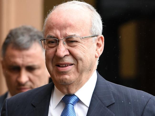 Former NSW Labor minister Eddie Obeid arrives at the NSW Supreme Court in Darlinghurst, Sydney, Thursday, Dec. 15, 2016. Obeid is facing sentencing over misconduct charges relating to Circular Quay cafe leases. (AAP Image/Dan Himbrechts) NO ARCHIVING