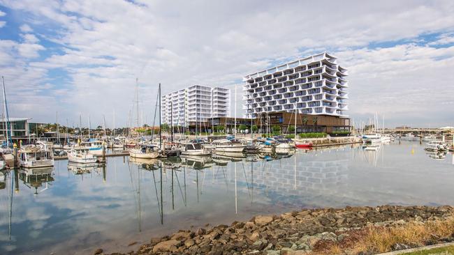 Artistic render of what the Newport Marina development would like if approved. Image: Rothelowman