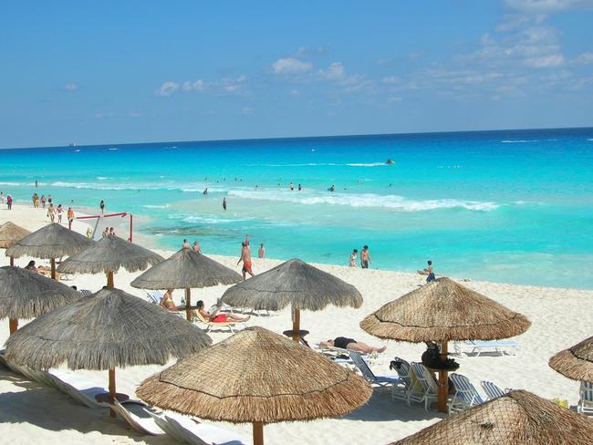 The blue waters of Tulum in Mexico.