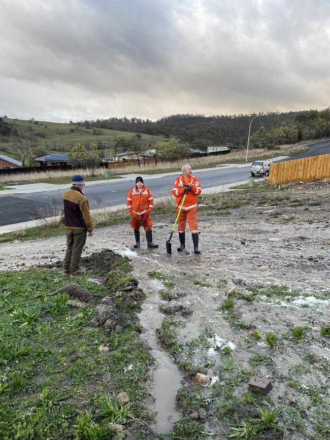 Flood waters at New Norfolk. Picture: Tas SES Derwent Valley Unit