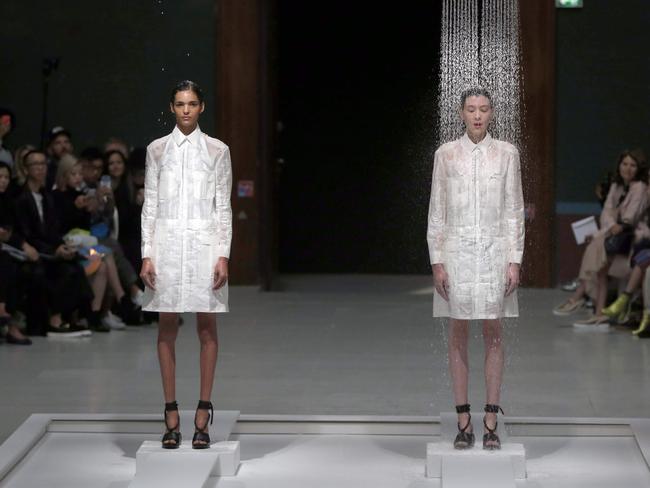 British designer Hussein Chalayan creates coats that melt in the rain ...