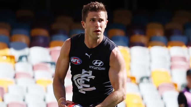 AFL Round 7. Carlton vs Port Adelaide at the Gabba, Brisbane. 19/07/2020.   Marc Murphy of the Blues   . Pic: Michael Klein