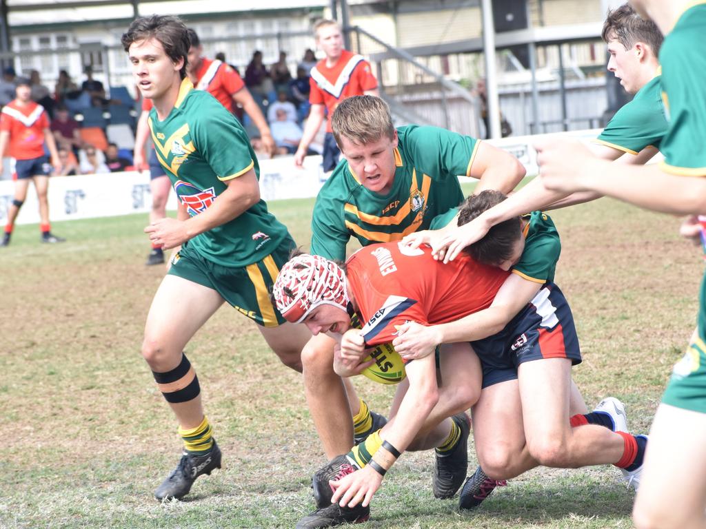 Rockhampton District Secondary Schools Rugby League grand finals, Year 10A, St Brendan’s College versus Emmaus College Browne Park, September 10, 2022.