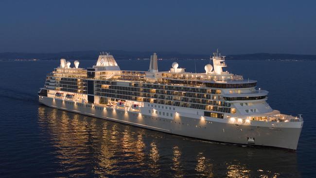 Luxury Silversea cruise ship Silver Nova has docked in Darwin, marking its inaugural visit to Australia. Picture: Supplied.