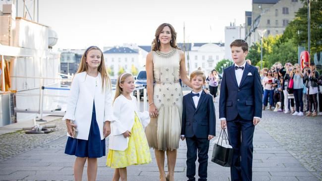 Princess Mary with her children in 2017 in Copenhagen. Photo Patrick van Katwijk/Getty Images