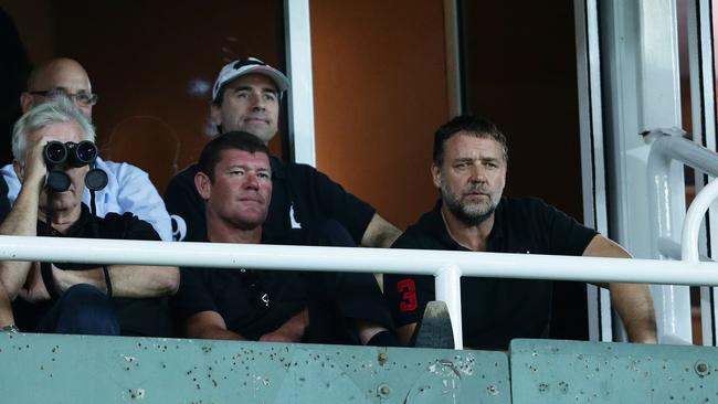 James Packer and Russell Crowe. Picture: Brett Costello