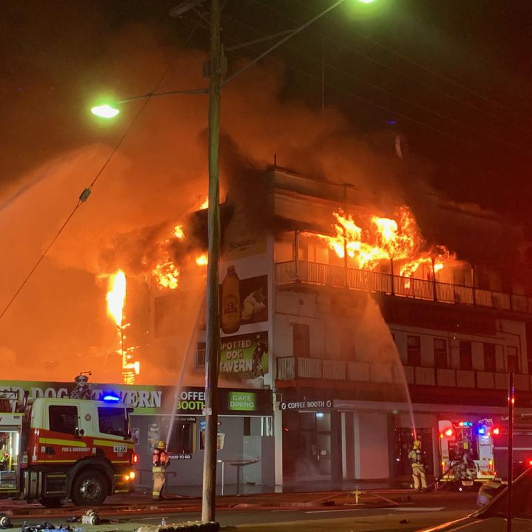 Federal Hotel goes up in flames. Photo Shane Jones