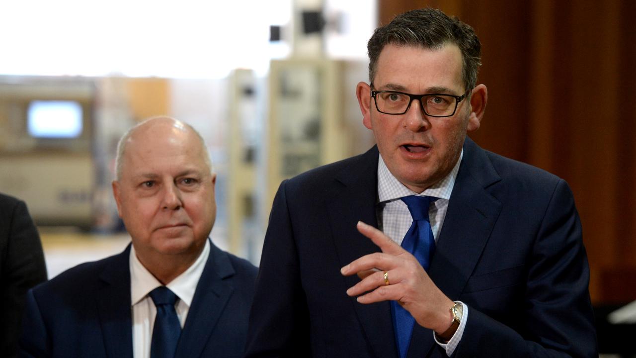 Victorian Premier Daniel Andrews and Treasurer Tim Pallas. Picture: NCA NewsWire / Andrew Henshaw