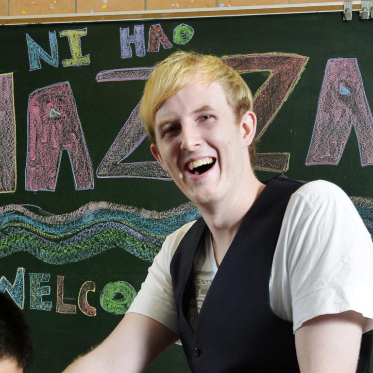 Harry Harding. NOW: Harry has been working as a journalist and presenter at GDTV World in Guangzhou, South China for the past three years — he hosts a talk show travel show and documentary program. Photo: Claudia Baxter / The Queensland Times