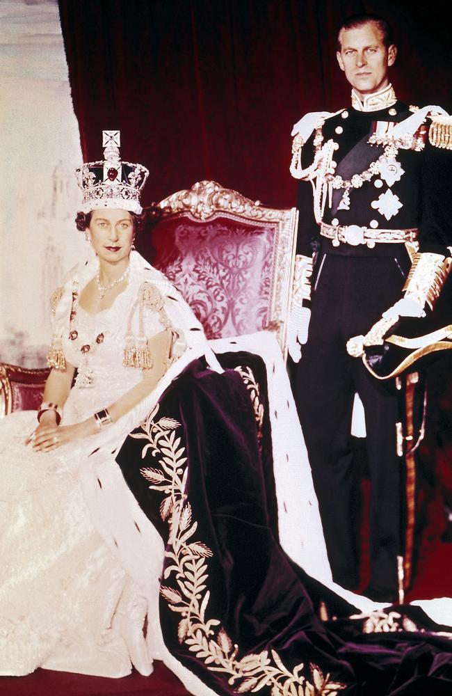 Queen Elizabeth on her Coronation Day with husband Prince Philip. Picture: AFP