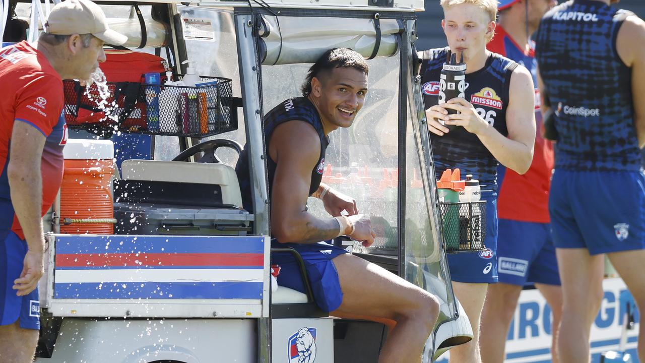 Jamarra Ugle-Hagan in a rare sighting at training. Picture: Michael Klein