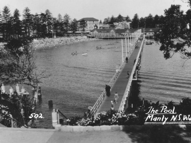 Manly Harbour Pool in about 1932. Picture: Northern Beaches Library