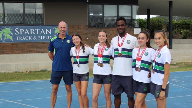 The Somerset Spartans athletics teams with their medals. SUPPLIED