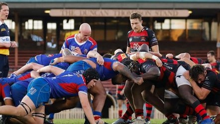 Shute Shield action in a Manly v Norths match this season. Pic: Karen Watson