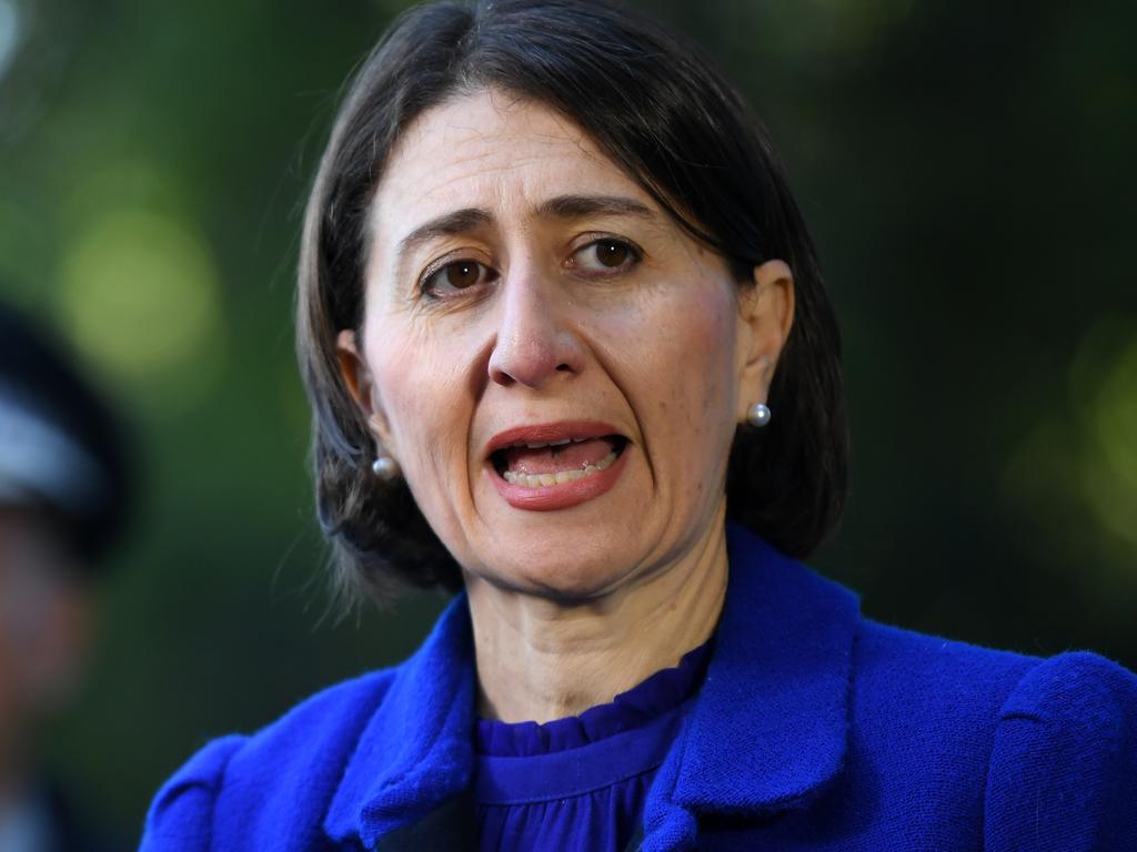 NSW Premier Gladys Berejiklian speaks to the media this morning. Picture: AAP Image/Joel Carrett