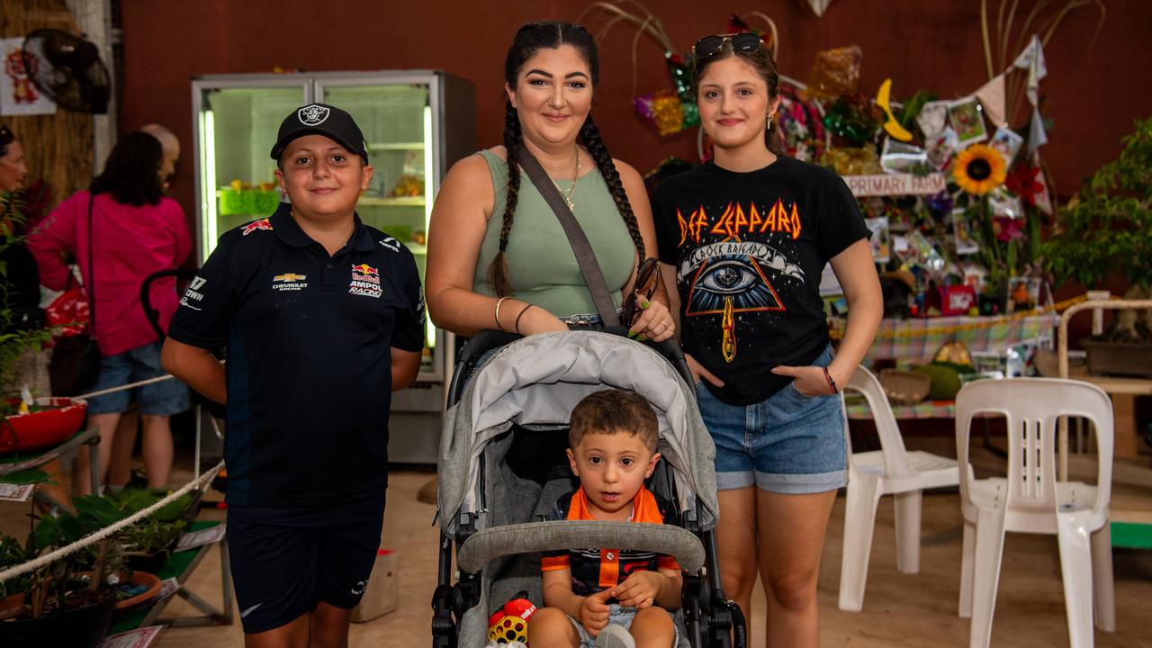 Petroula Hourdas, Kalotina Hourdas, Michael Hourdas and Stamati Hourdas at the 2024 Royal Darwin Show. Picture: Pema Tamang Pakhrin