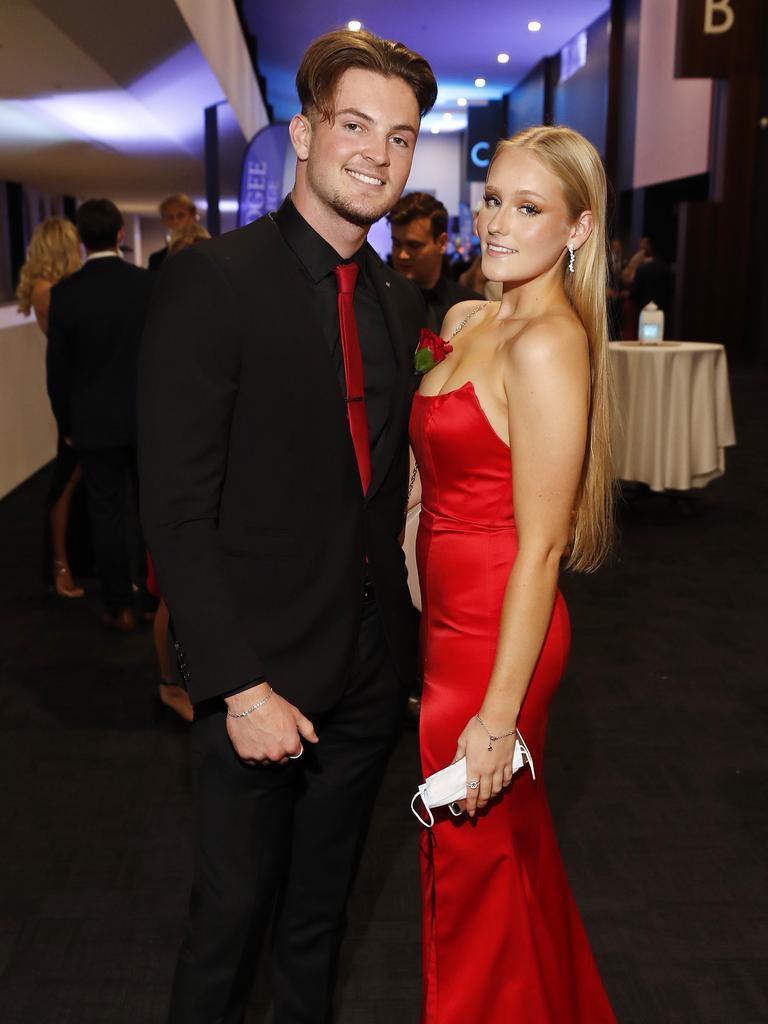 Luke Roberts and Sophia Dahlstedt pictured at the 2021 Nudgee College year 12 formal, Royal International Convention Centre Brisbane 19th of September 2021. (Image/Josh Woning)