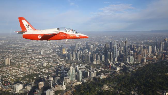 The two planes that collided mid-air belong to a company that offers passengers 45 minute joy rides on mock military missions. Picture: Alex Coppel