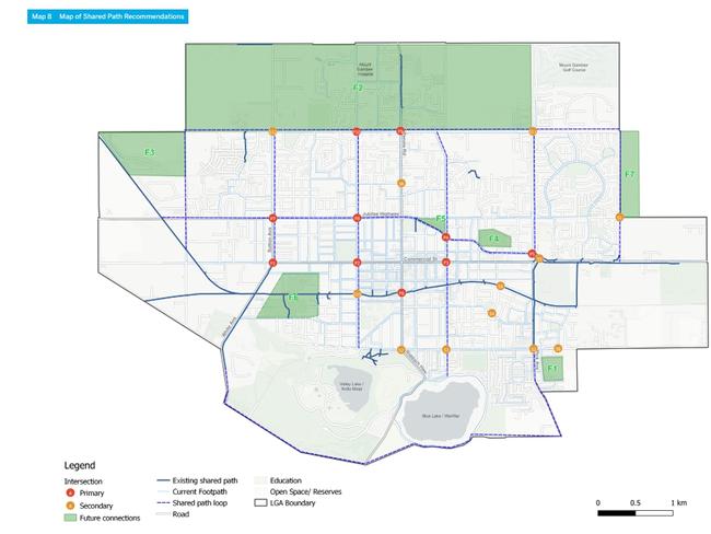 A map of some of the recommended pathways being put forward as part of the masterplan.