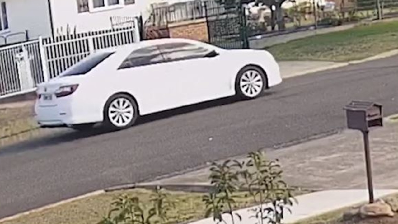 The white Toyota Aurien believed to have been used in the shooting. Picture: Supplied