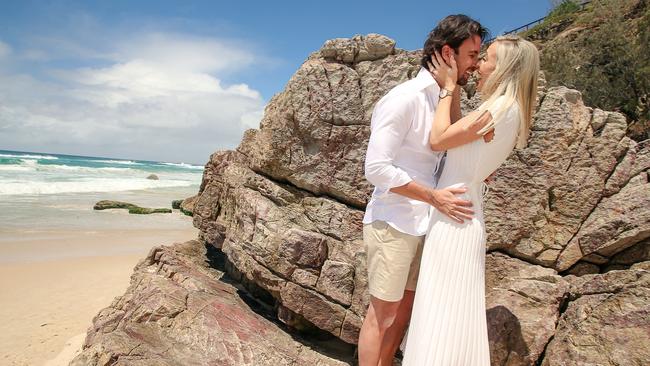 Michael Turnbull and Charlotte Cushing at Miami Beach. Picture: Glenn Campbell